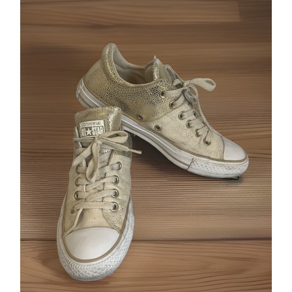 Converse Shoes - Converse Chuck Taylor All Star Madison Metallic Gold Off White Canvas Shoes Sz 8